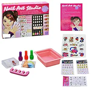 JAPSI Nail Art Studio ; (DIY) Nail Art Kit for Kids ; Pretend Nail Game for Girls ; Best Birthday Gift for Girls ; 5 Years and Above