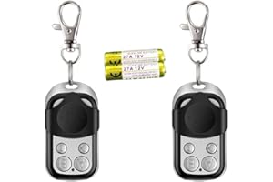 SOLEILX 2 Telecomandi Universali per Cancelli 433,92 MHz -2 Batterie Incluse- Compatibili con Codici Fissi e di Apprendimento - Non Compatibili con Rolling Code - Facili da Clonare per Garage Cancelli Allarmi