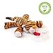 Produktbild BabyHuggle Tiger-Schmusetier Schnuller | Softes Kuscheltier an abnehmbarem Baby Silikon-Sauger mit Clip-Band & Quietsche-Ton. Beißring-Halterung. Sicher & beruhigend Geschenk-Idee Geburt.