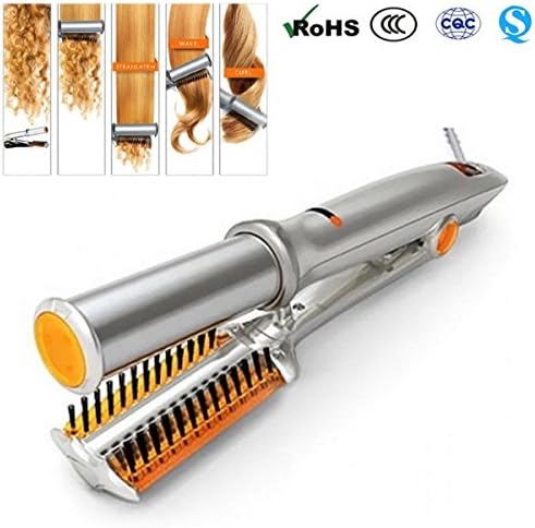 Straightener Curler Curling Hair Curler Ceramics Temperature Control Dry And Wet Hairbrush Rotating Iron Lisseur Curling Tongs 2 In 1