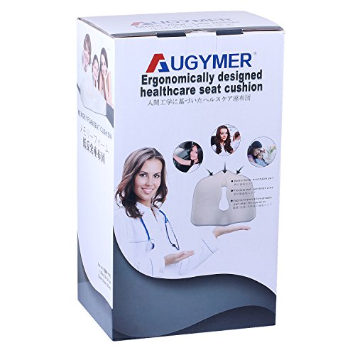 augymer Steißbein Memory Foam Sitzkissen, Komfort Orthopädisches Sitzkissen für Stühle, Autos, Flugzeug, Rollstühle, und Schmerzen im unteren Rücken, Steißbein, Steißbein, Ischias, Beckenbereich, Schmerzen, Prostata - 7