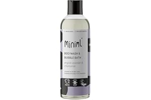 Miniml Natural English Lavender & Chamomile Body Wash & Bubble Bath - For all skin types - Hypoallergenic Dermatologically Tested - Sulphate & Paraben Free, Vegan & Cruelty Free - 500ml Bottle