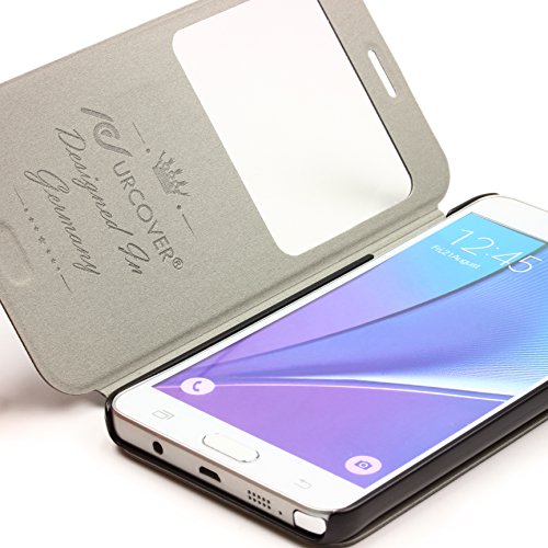 Urcover Funda Galaxy Note 5 Carcasa Libro S-View Cierre magnetico
Funcion Soporte Anti-ara azos Billetera Flip Cover Protector Samsung
Galaxy Note 5- Caf