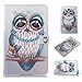 Produktbild Schutzhülle Etui für Galaxy Tab A 10.1 [Freier Stylus Stift Touch Pen],Billionn Bookstyle Farbmalerei Serie Niedlich Muster PU Leder Case Flip Cover Hülle Tasche Schutzhülle mit Standfunktion für Samsung Galaxy Tab A 10.1 Inch SM-T580 / SM-T585 (Graue Eule)