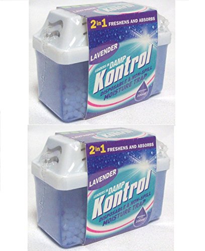 2 x Kontrol 2 In 1 Mini Moisture Trap Freshens Air and Absorbs Damp Lavender