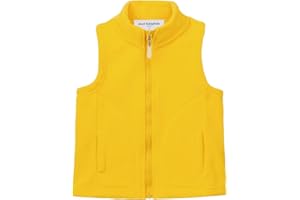 Mud Kingdom Girls Boys Vest Fleece Full-Zip Collared Outwear Warm Jacket with Back Flap Pocket Plain Solid