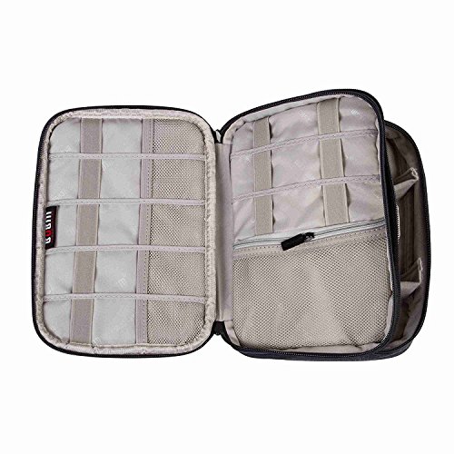 BAIGIO Unisex Nylon Tragbare Reisetasche Praktische Handtasche mit Doppelschicht Tasche Reisetasche für Electronisches Zubehöre Organizer Case Tasche Zubehör - 3