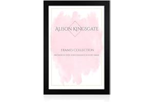 Alison Kingsgate Modern 14X11 Black Picture Frames- Engineered Wood Photo Frame with Shatterproof Perspex Front- Ideal for Posters, Certificates & Artwork- Wall Mount or Tabletop Display