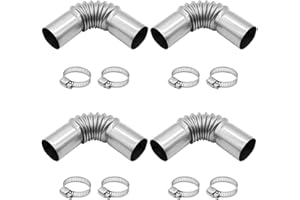 Aoyswuz 4 Raíces Conector Tubo de Escape con 8 Abrazaderas, Diámetro de Calibre 25 mm, Fabricado en Acero Inoxidable, para Escapes de Automóviles, etc