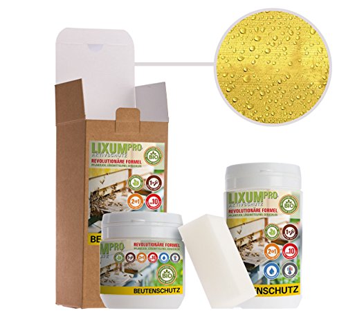 LIXUM BIENEN BEUTENSCHUTZ LASUR BIO (gelb) 300 ml = 3 Beuten (9m²) natürlicher Holzschutz - von Imkern empfohlen! Bienenverträglich, biologisch, ökologisches, rein natürlich (laborgeprüft).