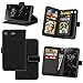 Produktbild KANTAS 9 Karten Brieftasche Flip Case Schwarz PU Leder Handyhülle Case Matt Oberfläche Taschenhülle Wallet Ledertasche mit Magnetverschluss Standfunktion Geldbeutel für Sony Xperia XZ1 Compact