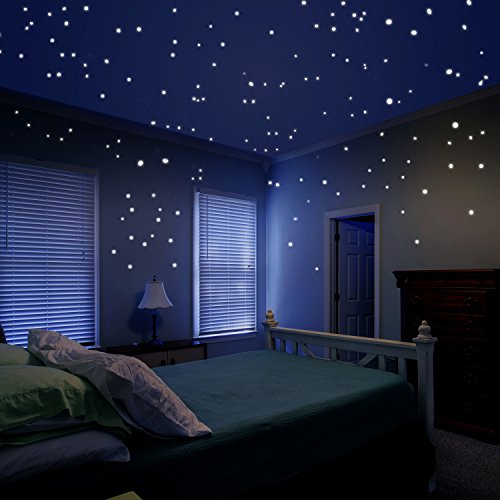 Renook, puntini fosforescenti decorativi e riutilizzabili, con luna fosforescente, per la camera dei bambini o una sala multimedia, confezione da 1447 pezzi 