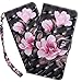 Produktbild HMTECH LG K40 2019 Hülle,LG K40 2019 Handyhülle 3D Rosa Blumen Flip Case PU Leder Cover Magnet Schutzhülle Tasche Ständer Handytasche für LG K40 2019,BX Pink Flower