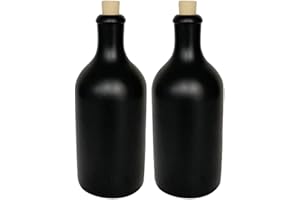 mikken 2 bouteilles d'huile de 500 ml en faïence noire avec bouchon