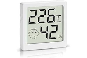 HOUDIAN Digital Thermomètre Hygromètre Mini, Intérieur Thermo HygromèTre Indicateur Précision D'ambiance Moniteur de Température et Humidimètre pour la maison, le bureau, la voiture (blanc-1 pièce)