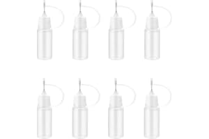 MYSTIQUT 8Pcs Glue Bottles with Fine Tips, Needle Tip Applicator Bottles, Glue Applicator for 10 ml Liquid Dropper Filling Bottles Needle Tip Applicator Squeeze Bottles,for Craft, Bottle