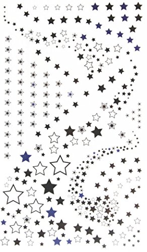 Spestyle latest design look like real many small balck and white stars temporary tattoos
