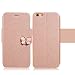 Produktbild für iphone SE hülle, Saingace® Luxus-Schlag-Leder-dünne Mappen-Karten-Magnet-Fall-Abdeckung für iphone SE (gold)