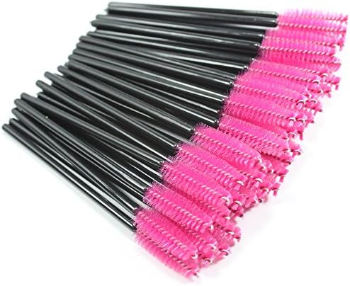 HSWORLD® New UK Disposable Eyelash Wand Stick Brush Mascara Brushes Lash Extension Applicator Spooler Black Yellow Pink Blue (10 Pcs, Pink)