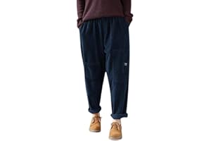 Tasty Life Pantaloni Casual da Donna, Pantaloni in Velluto A Coste, Pantaloni Sportivi in Tinta Unita, Jeans Elasticizzati Multitasche di Grandi Dimensioni