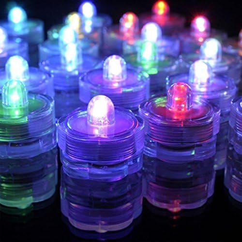 GUOGUOD 12 x Color Changing LED Submersible Waterproof Wedding/Party Floral Decoration Battery light Candles