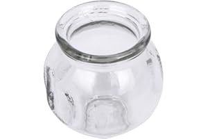 HEALLILY 6 Pcs Glass Cupping Therapy Set Thick Glass Fire Cupping Jar with Finger Grips Fire Chinese Massage Supplies 6X5X5CM