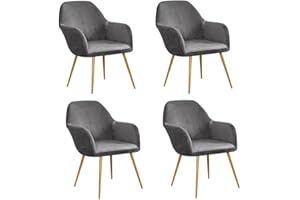 SDNAM Stuhlhussen Mit Armlehne 2er/4er Set Samt Stuhlbezug Stretch Büro Computer Stuhlhusse Sitzflache Drehstuhl,Beige Abnehmbare Waschbar, Für Haushalt & Wohnen, Esszimmer,Hotel (Color : A, Size : 4pcs)