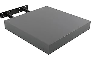 H HANSEL HOME Półka ścienna 25x25x4cm kolor szary antracyt półki ścienne półki ścienne niewidoczne mocowanie