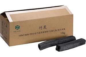Ken Chiku - Bamboo Charcoal 10Kg | Briquettes Perfect For BBQ | Long Burn Time | Smoke Free and Odorless | Restaurant Quality Charcoal | Easy Burning For Grills