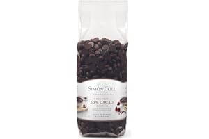 SIMON COLL Simón Coll Gotas de Chocolate (Chocolate Negro 50% Cacao) (1 Kg) Especial Respostería – Chocolate Fondue ideal Fuente en Cascada