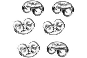 DIY925 MY-BEAD Ohrringverschlüsse 6 Stück Ohrstecker Sterlingsilber 925 Silber Pousetten Ø 5.5mm Butterfly Verschlüsse Ohrringe Stecker basteln Ersatz DIY