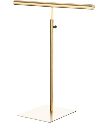 Espositore Per Orecchini A T FINGERINSPIRE - 2 Pezzi Metallico Dorato, Base Rotonda, 2 Altezze - Foto 14