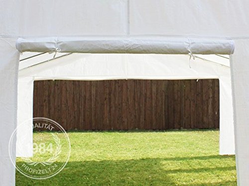 Hochwertiges Partyzelt 5×6 6×5 m Pavillon Zelt 240g/m² PE Plane Gartenzelt Festzelt Bierzelt ! Stahlkonstruktion ! Wasserdicht! Inkl. Seitenteile + Giebelteile ! weiß - 6
