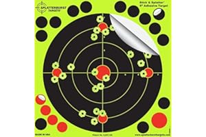 SPLATTERBURST TARGETS 20,3 cm Stick & Splatter" selbstklebende Splatter-Zielscheiben – Ihre Schüsse platzen hell fluoreszierendes Gelb beim Aufprall – ideal für alle Schusswaffen, Gewehre, Pistolen, AirSoft, BB & Pelletpistolen
