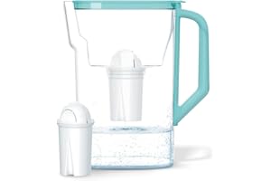 Wessper Dzbanek Filtrujący 2.7 L, Kompatybilny z filtrem Brita Classic na Drzwi Lodówki | Filtr do Wody Redukujący Kamień i Chlor, Filtrowana Woda | Dzbanek Filtrujący – Miętowy