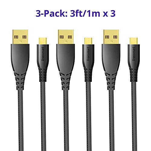 C  ble Micro USB  1m 3ft  Lot de 3   Tronsmart Chargeur en Nylon Tress   Cable Micro USB Chargeur pour Samsung Galaxy  Sony  HTC  Nexus  LG  Huawei  K