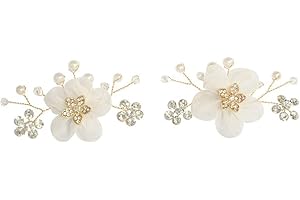 Happyyami 1 paio di donne scarpe da festa di nozze clip strass perla fiore gioielli decorativi clip scarpe staccabili decorazioni per appartamenti e pompe