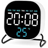 Valkyrie LED Dijital Masa Saati Mavi Derece &Ccedil;ift Alarm Sıcaklık G&ouml;stergesi 3 Kademe Parlaklık Modern Saat