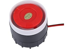 TOSUNY Mini Sirena DC 12V Sirena d'avvertimento 120 Db di Allarme Acustico per la Sicurezza Domestica, Rosso