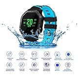 JASZHAO IP68 Wasserdichte Bluetooth Smart Watch, Multiple Sports Modes/Running/Cycling/Schwimmen/Fitness/Herzfrequenz-Monitore/Für Android IOS,A