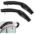 Zhouocea 2Pcs Pushchair Handle Covers Leather Baby Pushchair Strap Covers Stroller Armrest Protective Covers Baby Stroller Handle Covers(Black)