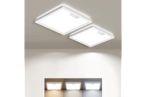 BLNAN 2 Stücke LED Deckenleuchte mit Bewegungsmelder, 18W Deckenlampe Bewegungssensor Innen, Warmweiß Neutralweiß Kaltweiß für Flur Küche Badzimmer Balkon Keller Garage Treppe 22cm Eckig