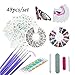 Produktbild PAWACA 48-Kit Werkzeug für Maniküre, Nagellack Dekoration Sticker, farbige Klebeband für Pediküre, Nail Art Strasssteine Set, Deko-, Kugelschreiber für Pediküre.