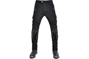 Rksports Nero Da Uomo 1265 Pelle Vacchetta Moto Pantaloni Jeans - 12