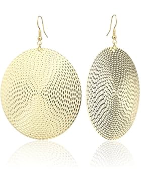 2LIVEfor Lange Statement Ohrringe Blatt Gold Lang Ornamente Rund Ohrhänger Retro Ohrringe lang hängend Blätter...