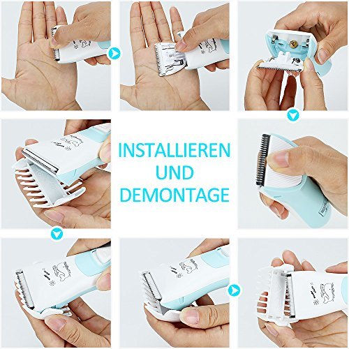 KYG Elektronisch Baby Haarschneider Wasserdicht Säugling Kinder Haarschneidemaschine Set Wiederaufladbare Haartrimmer von GL Gland - 7