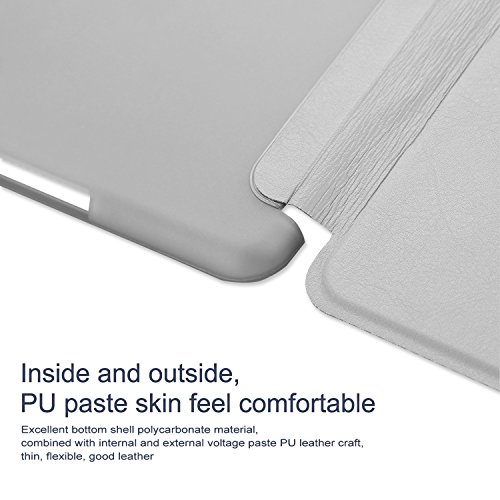 Hülle für iPad Air 2 iPad 6th Generation CICMOD® Smartcover Case Tasche Schutzhülle Etui Auto Aufwachen/Schlaf Funktion mit Multi Ständer und Anti-Stoß weiche TPU Rückseite (Grau) - 6