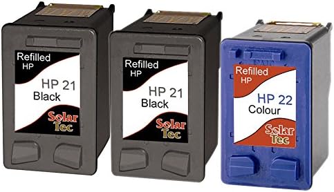 BEST VALUE Refilled Black HP 21XL &amp; HP 22XL Ink Cartridges - 2x HP21 &amp; 1x HP22 Inks For HP Deskjet D1460, D1560, F380, F2180, F2280, F4100, F4180, PSC 1410