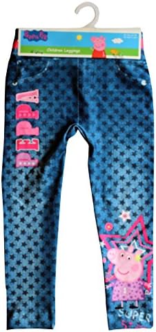 Peppa Pig Official Denim Look Leggings in Blue for Toddlers and Girls (2-3 Years)