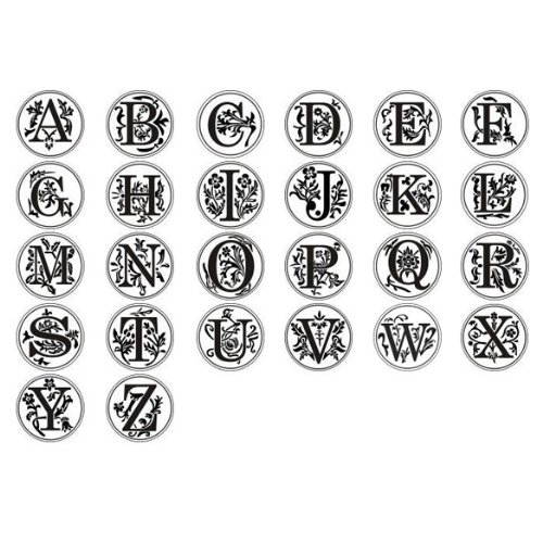Tenflyer® Dichtungs-Wachs Klassische Initial Wachs-Siegel-Stempel Alphabet Buchstabe Retro Holz (letter S) - 6